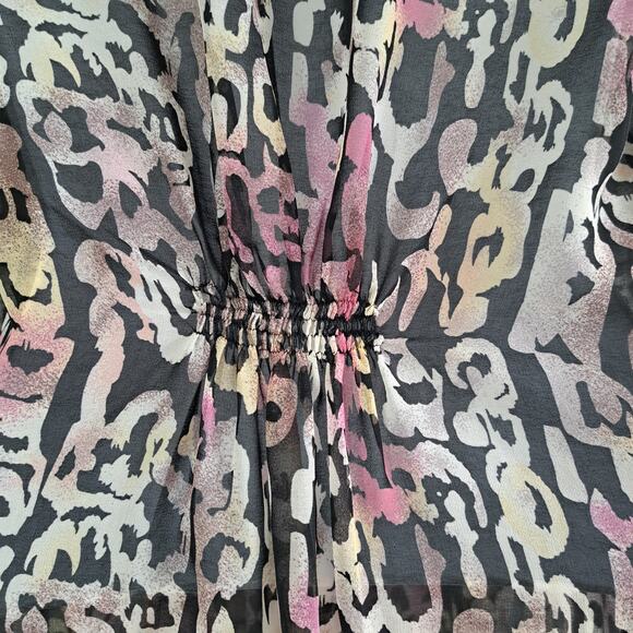 Forever 21 3/4 Sleeve 1/4 Button Pleated Front Top - Picture 7 of 9